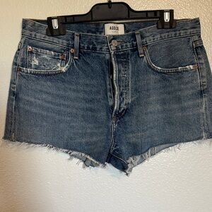 NWOT Agolde Parker Cut-Off Blue Jean Shorts